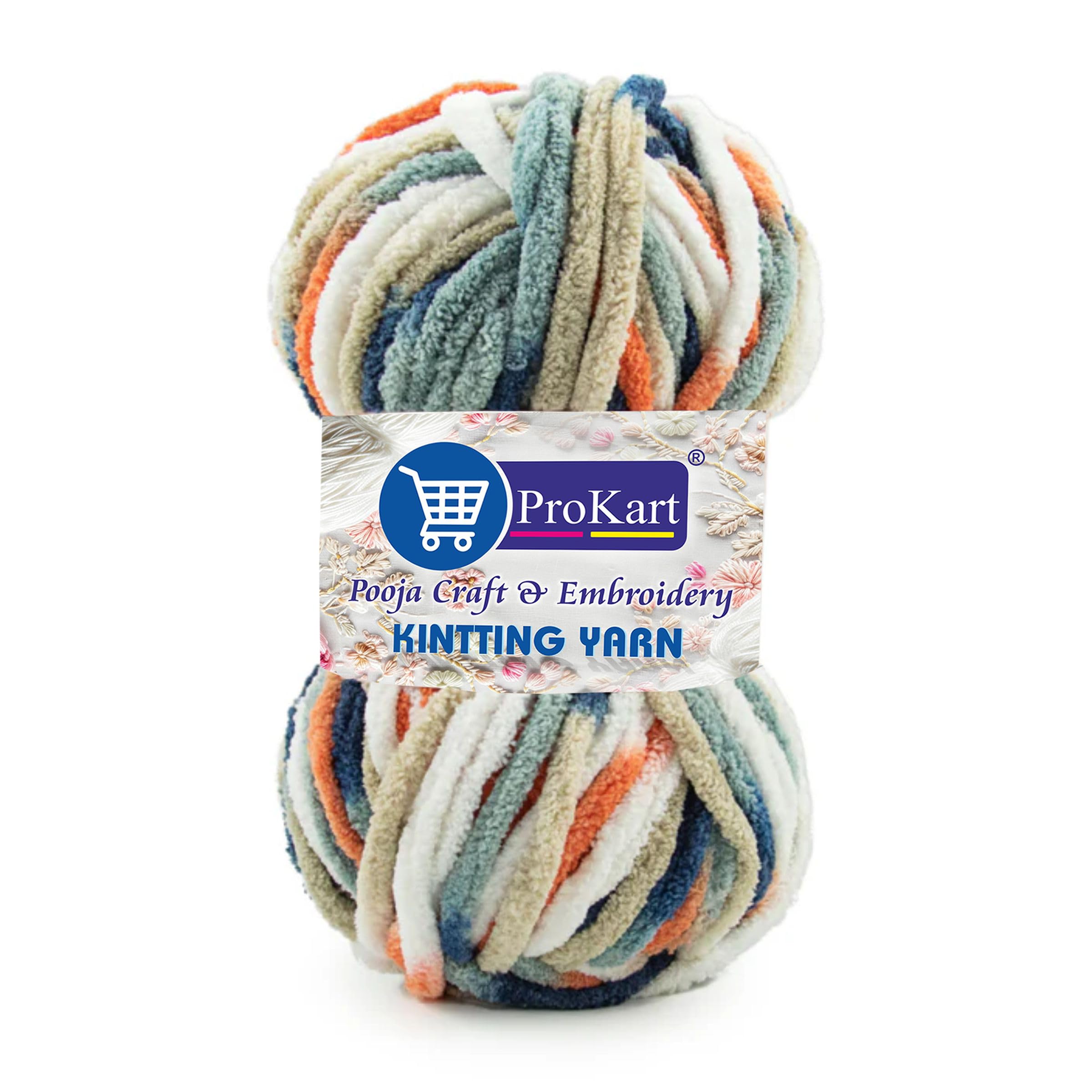 ProKart Blanket Yarn Supersoft Knitting Wool Ball | Plush & Cuddly, Chenille Yarn | (1 Ball/100 Gram Each) | Multi Colour Hand Knitting and Crocheting Yarn Ball Suitable for Craft, Sweaters, Babywear, Baby Blankets (Multicolor- MLB0019, Pack of 4)