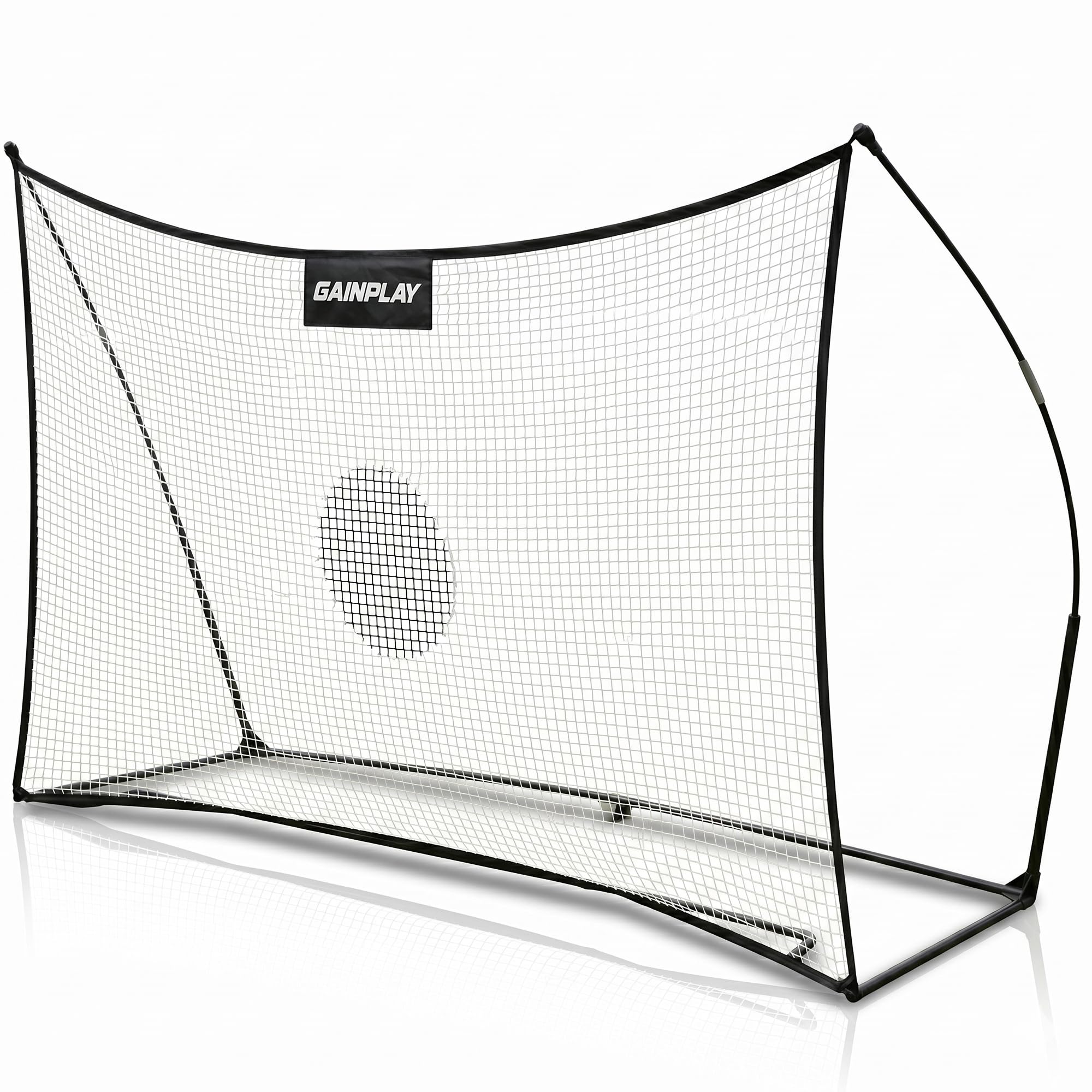GainPlay Rebounder240 Fußball Rebounder 240x180cm – Trainingsnetz für Pass- & Schusstraining, Stabiler Stahlrahmen, inkl. Tasche, Erdanker & Gewichte – Fußball Trainingsgerät für Kinder & Jugendliche
