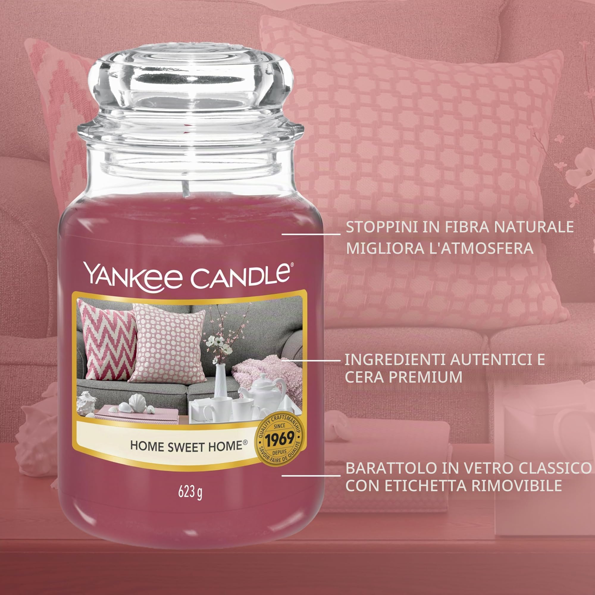 Yankee Candle Candela profumata in giara grande | Dolce casa | Durata Fino a 150 Ore | Regali per donne