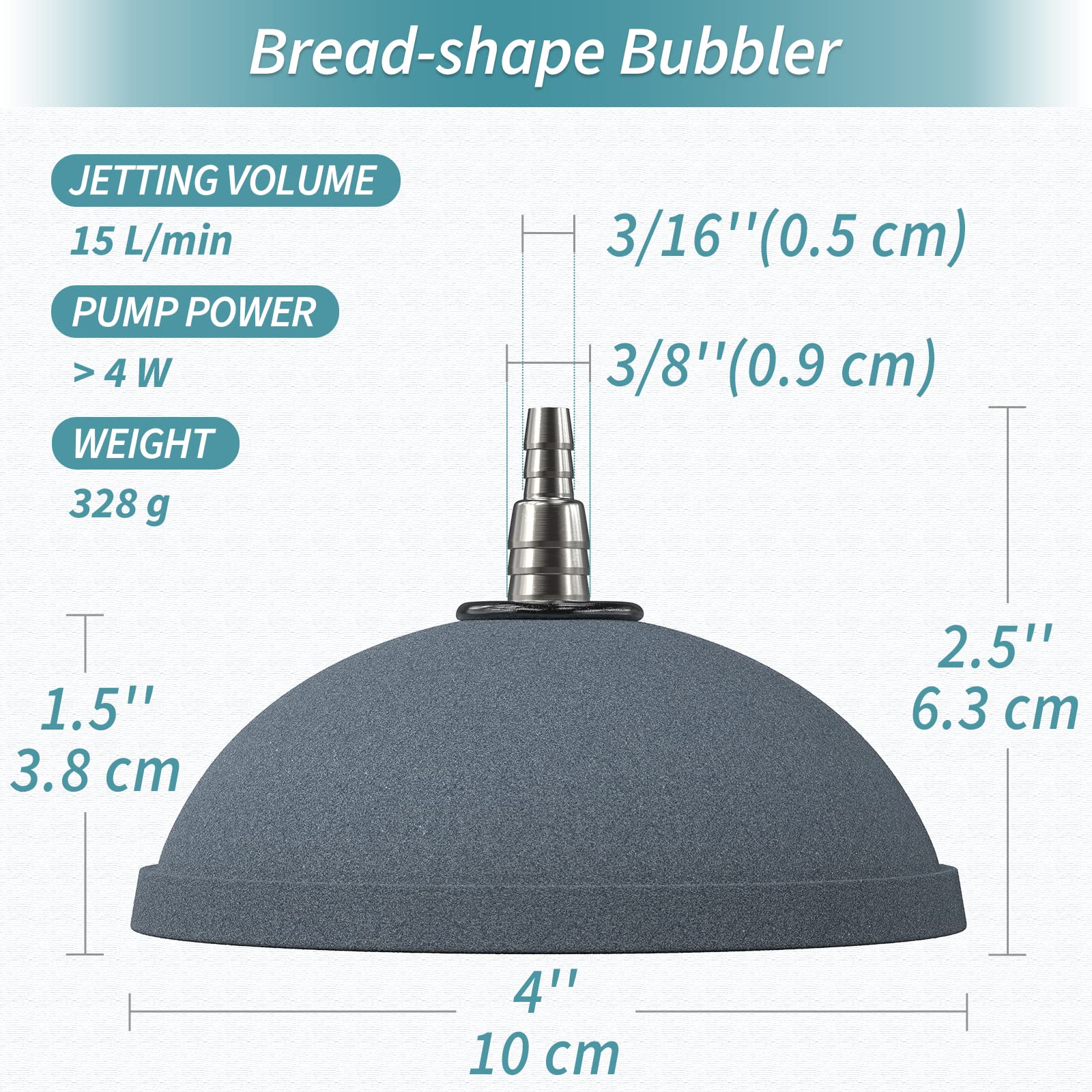 Pawfly Acquario 10cm Pane Pietra d'Aria Diffusore di Bolle Strumento di Rilascio per Pompe d'Aria Pesce Serbatoi Secchi Stagni e Serbatoi DWC, 2 Pack
