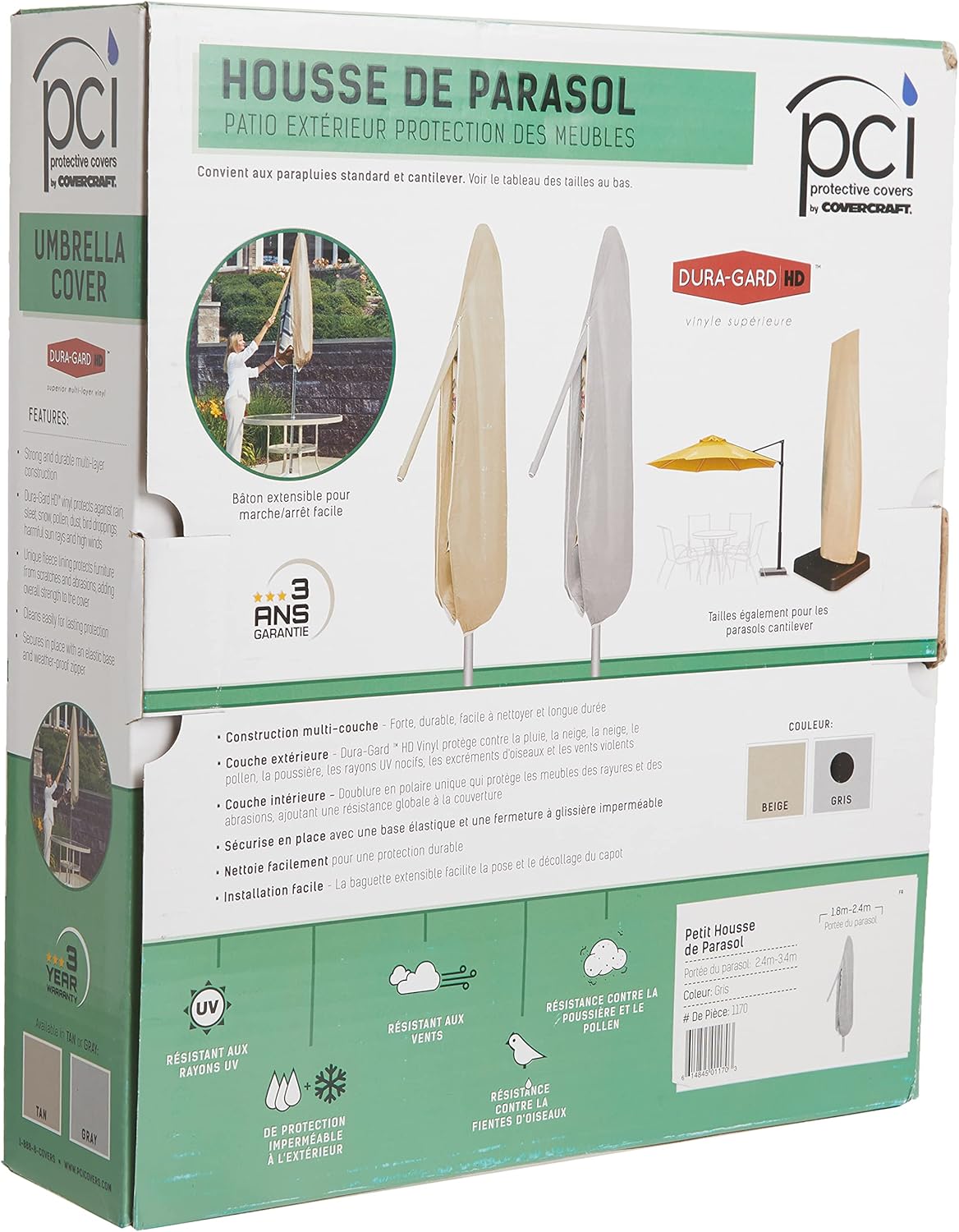 Protective Covers Weatherproof Umbrella Cover, 6 x 8 Feet, Tan - 1170-TN : Patio Umbrella Covers : Patio, Lawn & Garden