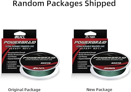 Miniatura 2 de RUNCL PowerBraid Línea de Pesca 4/8/9 Hebras, Línea de Pesca Trenzada 300/500/1000 Yardas - Tecnología de Tejido Sin Costuras, Tecnología de Verde