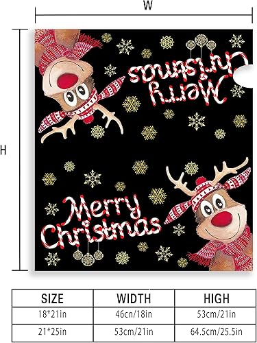 Miniatura 4 de Funda para buzón de reno de Navidad de 25.5 x 21 pulgadas, fundas para buzón de Navidad con diseño de reno de Navidad, Navidad, magnéticas,