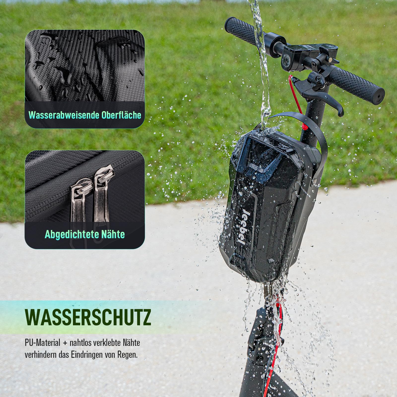 Jeebel 3/4/5L E Scooter Tasche, Große Kapazität wasserdichte Lenkertasche mit Schnellverschluss-Montage, Universal Eva Vorderasche Für Elektroroller Xiaomi, Mijia, Sedway, Ninebot (4,5 L)