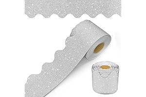 Glitter Scalloped Border Trim Holiday Decoration, Perfect for Schools and Offices