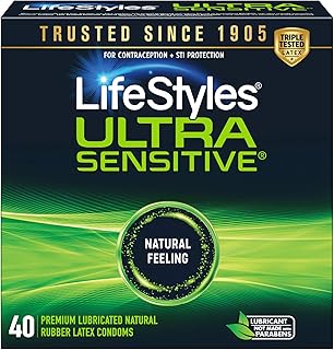 LifeStyles Sensitive Lubricated Condoms (40 Count)