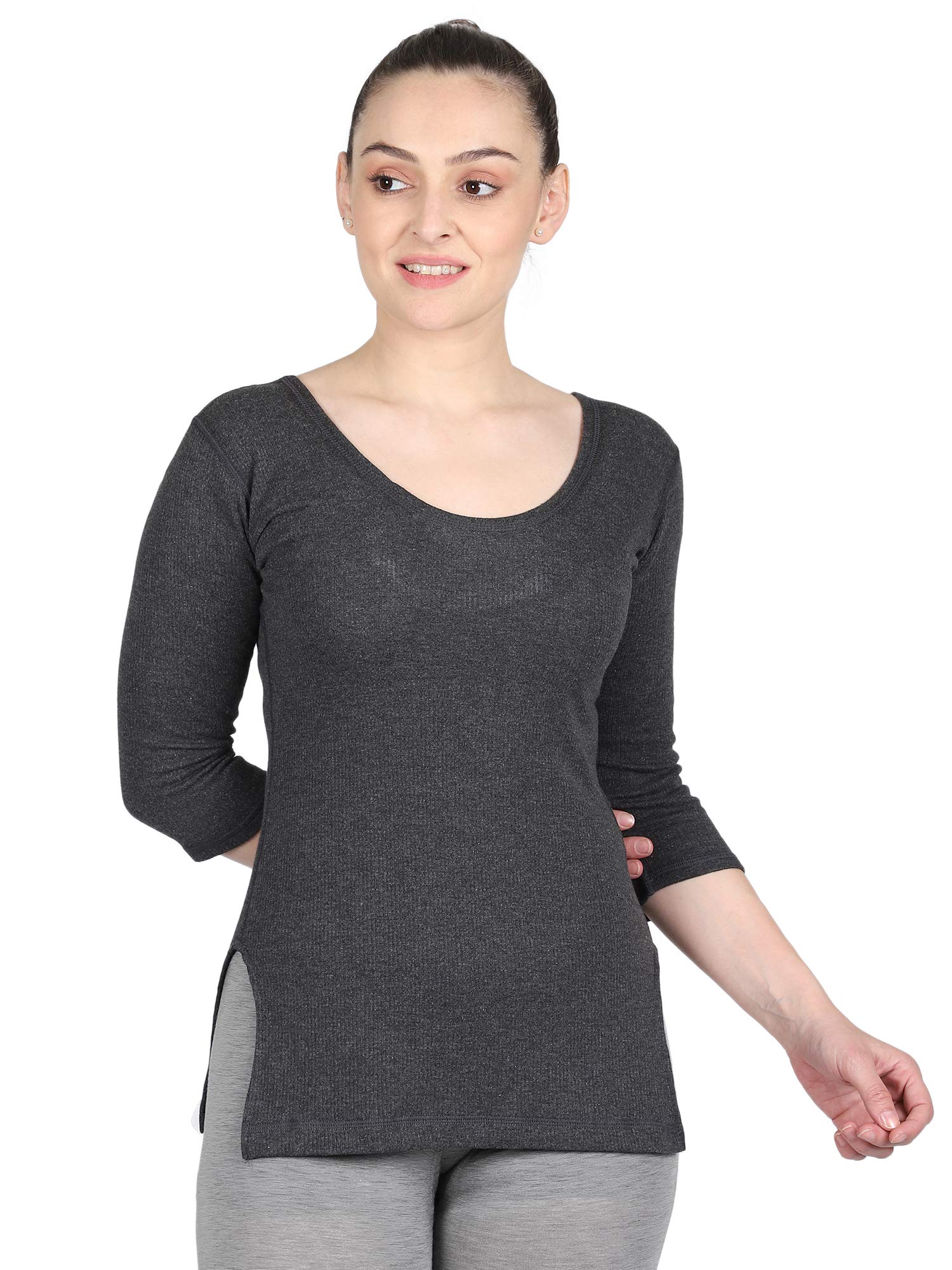 bodycare insider Womens Anthra Melange Thermal Top-picture-32
