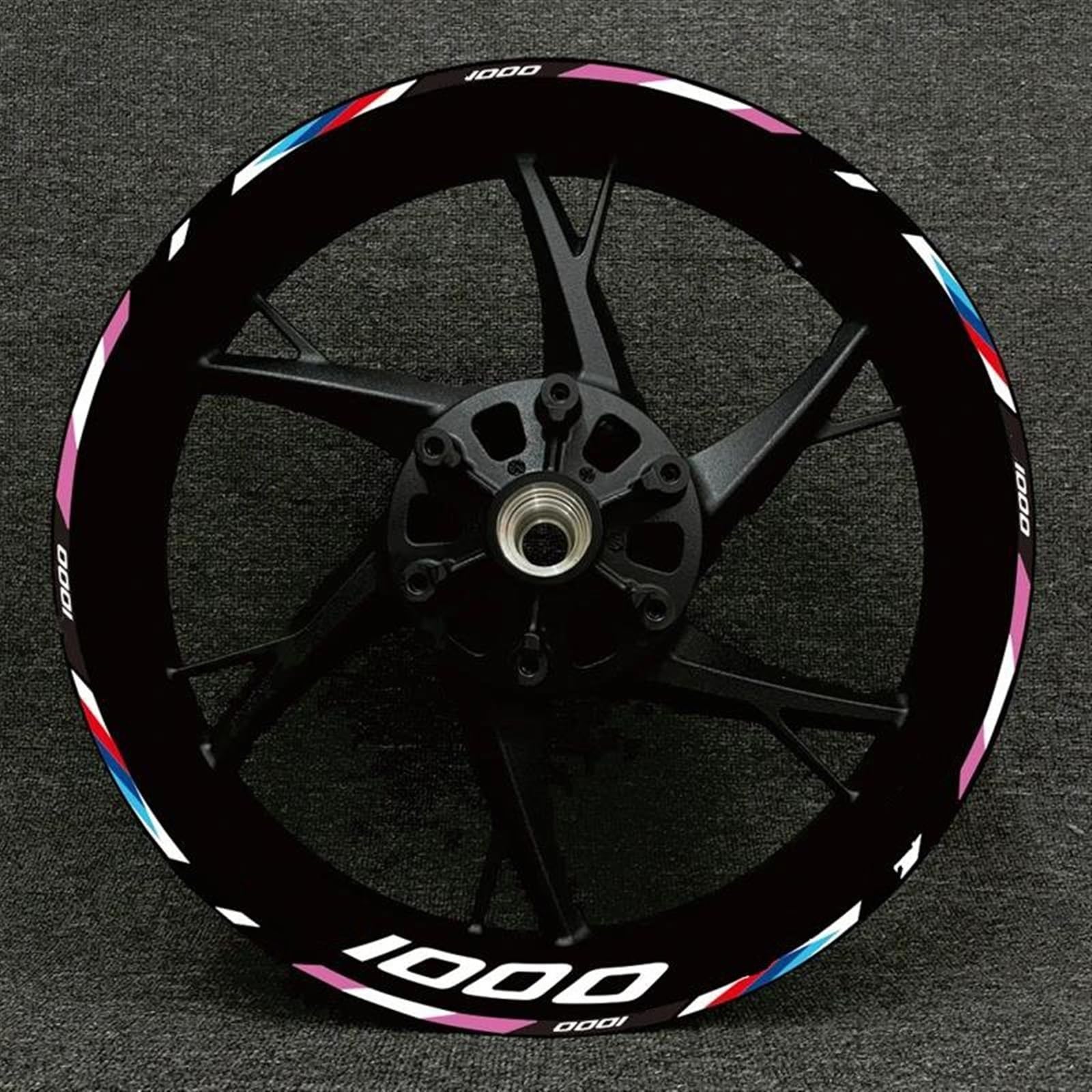 17 Inches Motorcycle Racing Equipment Tire Rim Adhesive Reflective Decal Sticker for BMW S1000XR S1000R 1000RR Decorative(Color1)
