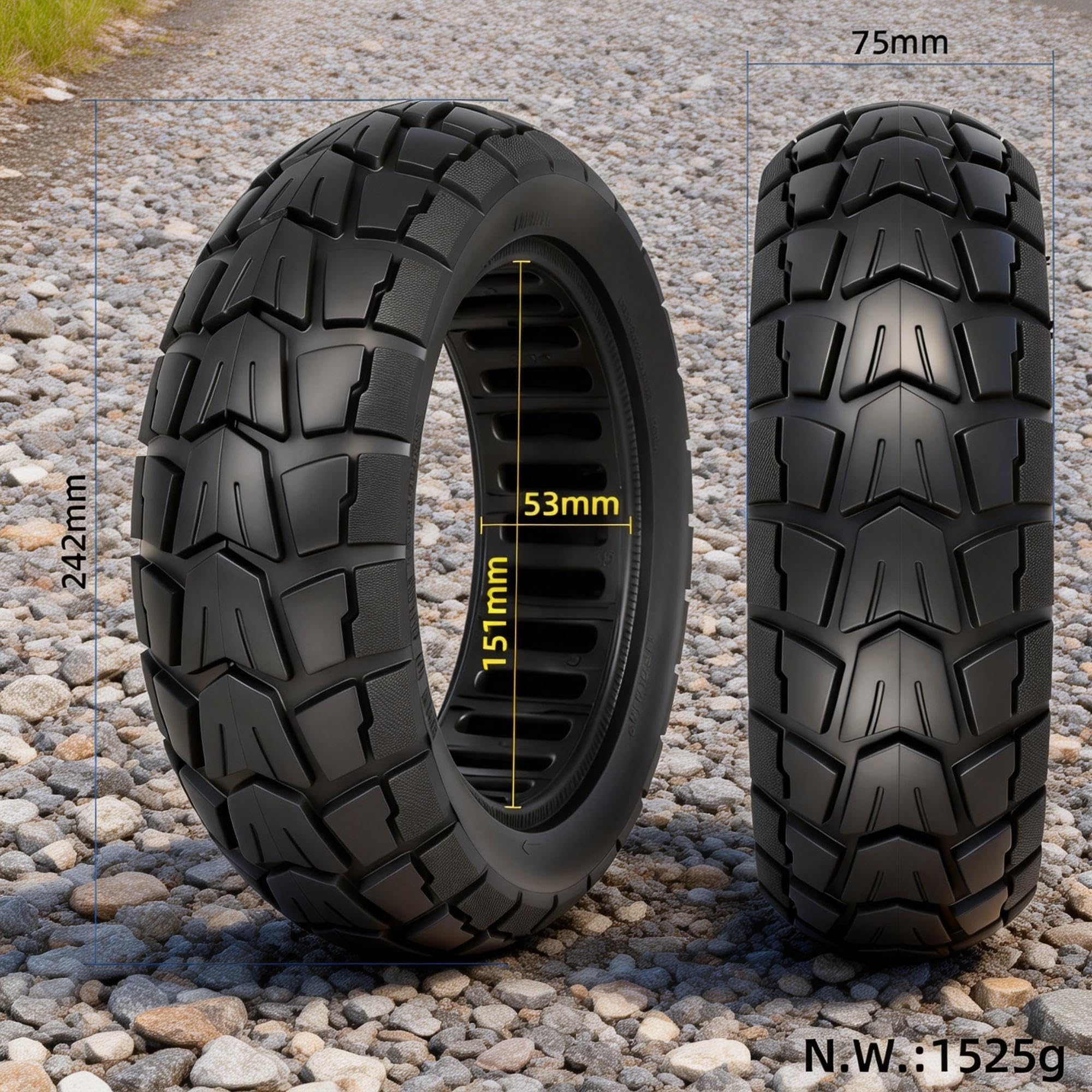Solidna opona terenowa 10 cali 10 x 2,7 cm do Hover-1 Alpha JOYOR S Hiboy Titan PRO skuter 70/65-6,5 opona bezdętkowa odporna na przebicie, opony przeciwwybuchowe, super uchwyt odporny na