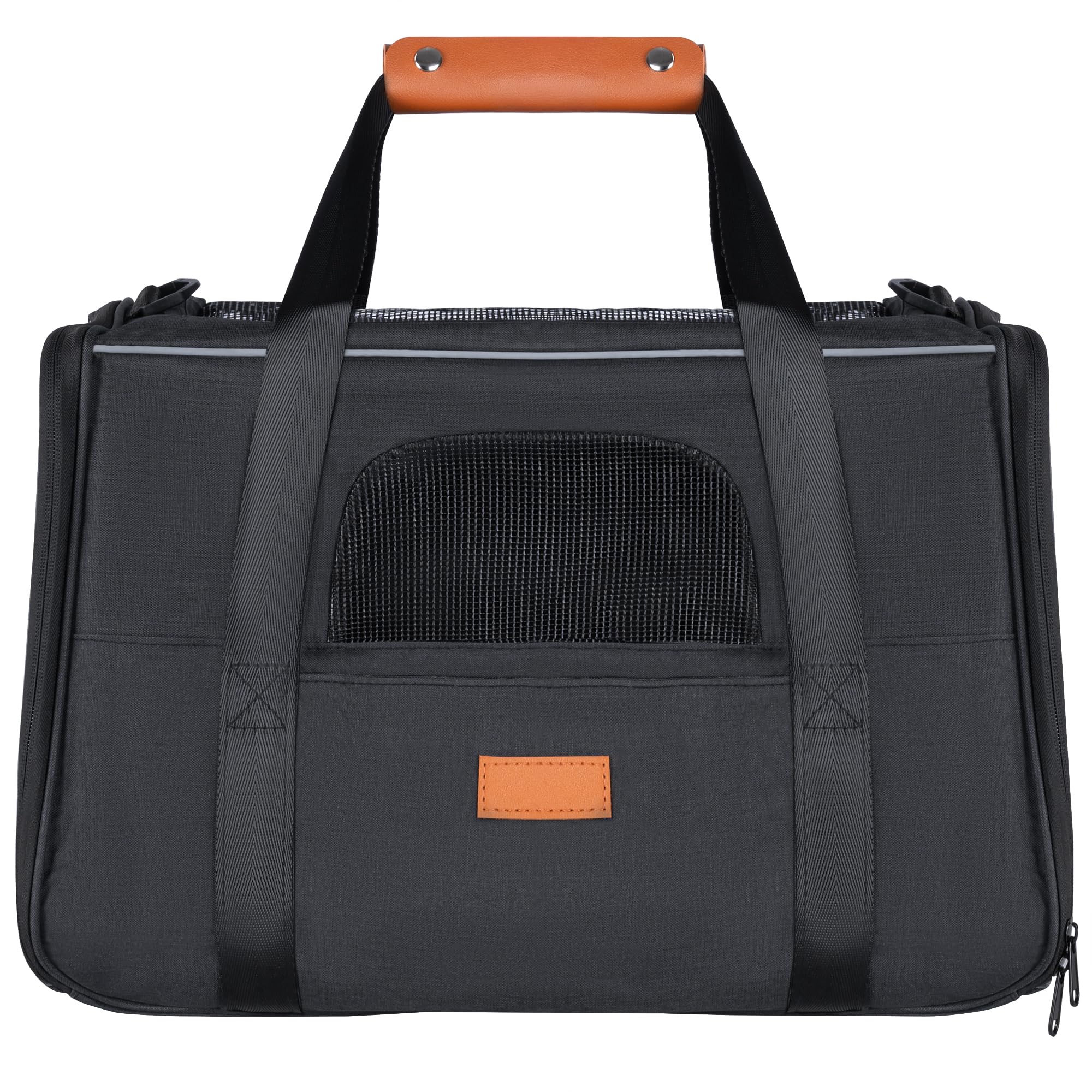 Transportin Perros y Gatos. Bolsa de Transporte Viaje Transpirable Mascotas. Bolso con colchón. Tres Puertas. Medidas 12x44x24cm. Aprobado por Las aerolíneas. Paseos, avión, Coche, Tren, Ciudad.