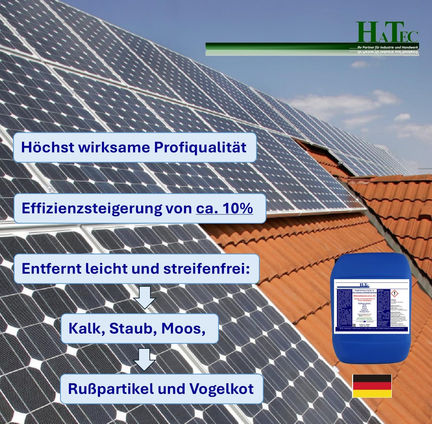 detergente fotovoltaico e per impianti solari, 10,1 litri, con effetto fiore di loto, aumento dell'efficienza circa il 10%, detergente per impianti fotovoltaici