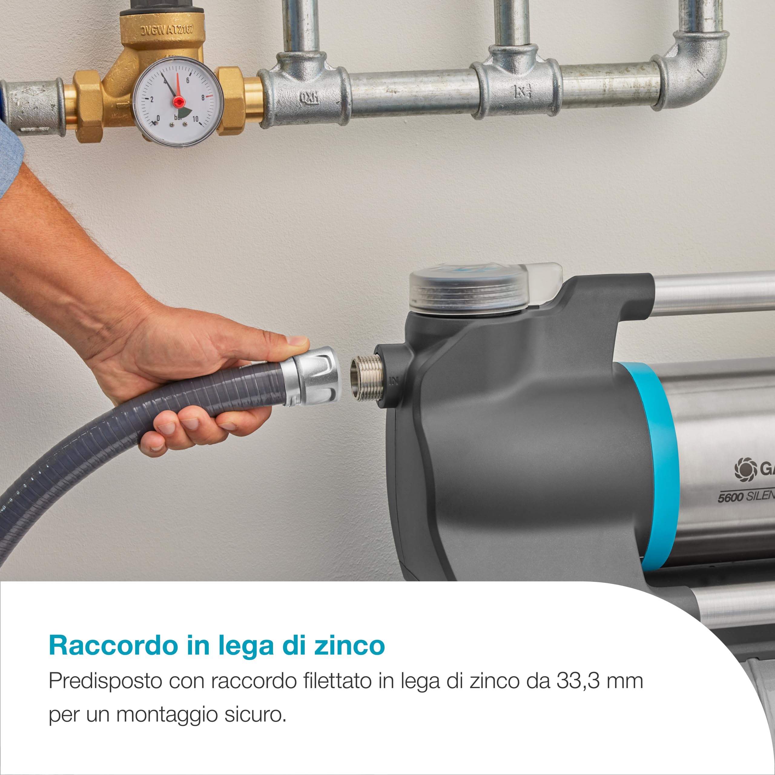 Gardena Set di aspirazione con tubo flessibile di aspirazione da 7 m, attacco robusto, antiriflusso, affidabile e durevole (09090-20)