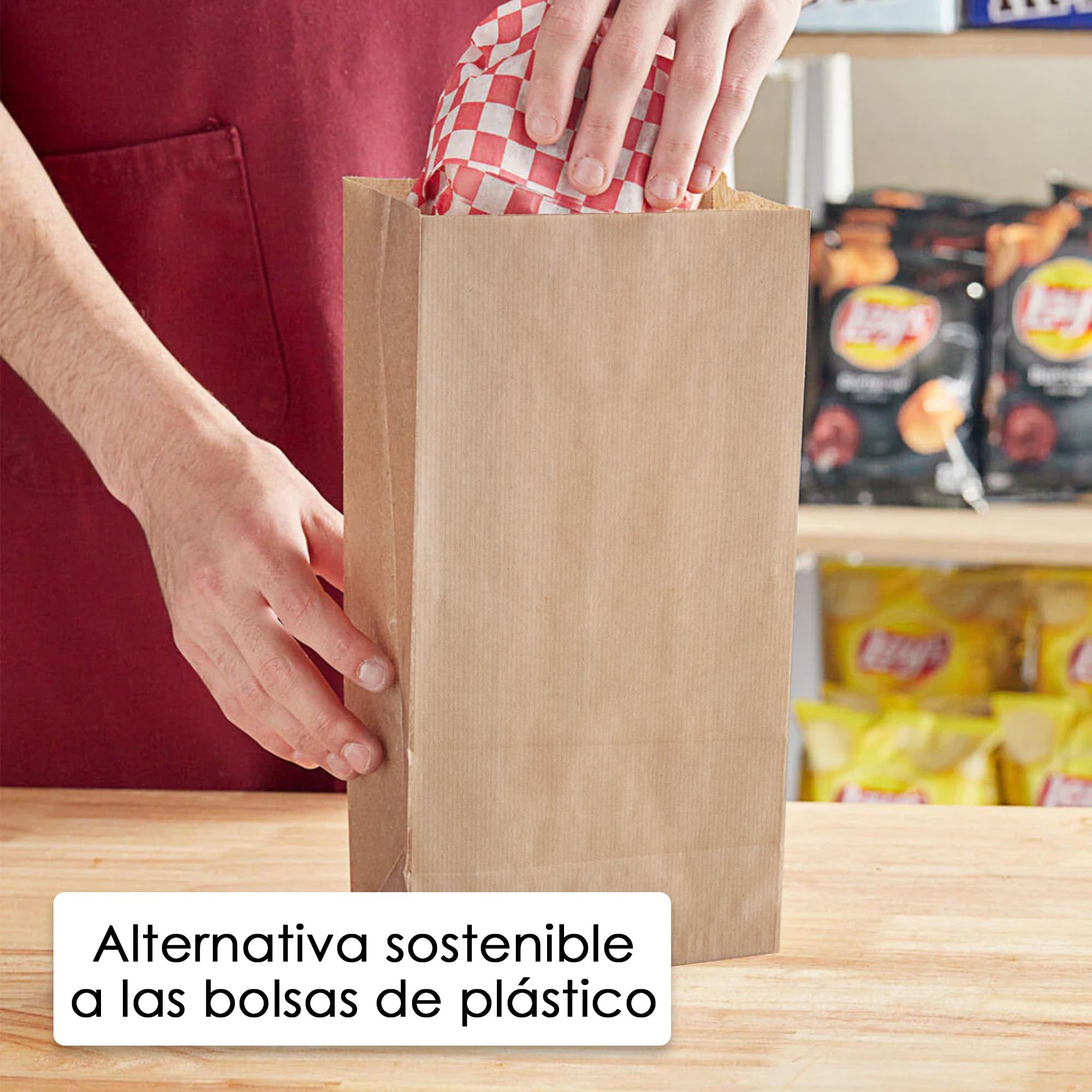 1.000 Bolsas de papel kraft 14+5x25 Bolsas para pan, bolsas comunión, bolsas chuche, bolsa regalo, bolsa panadería, bolsas para regalo, bolsas bocadillo, panadería, sandwich