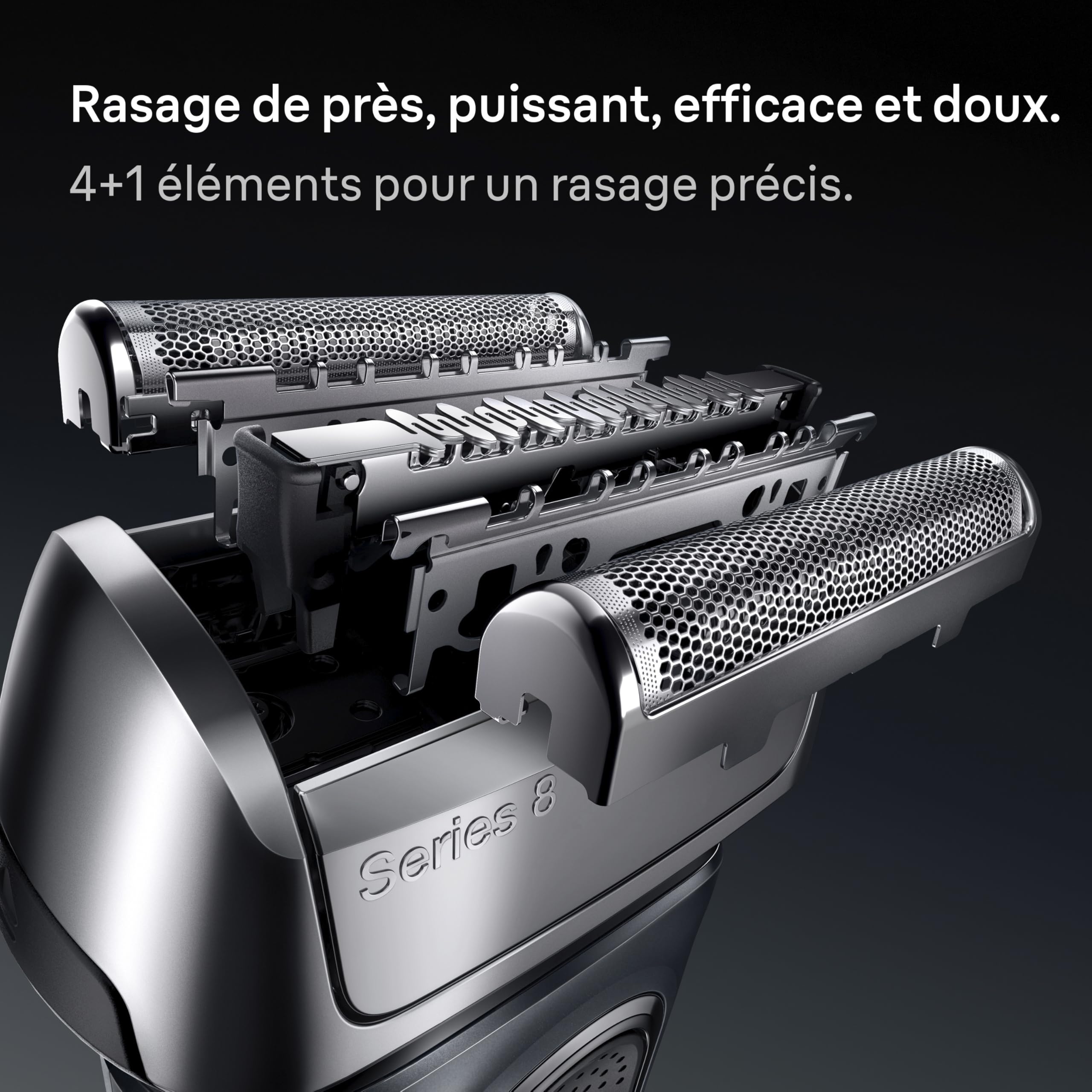 Braun Tête De Rasoir Electrique Homme Series 8 83M, ORIGINALE, Remplacement De La Grille Pour Un Rasage De Près, Lames Ultra Fines Pour Bien Raser La Barbe, Elément De Rechange OFFICIEL
