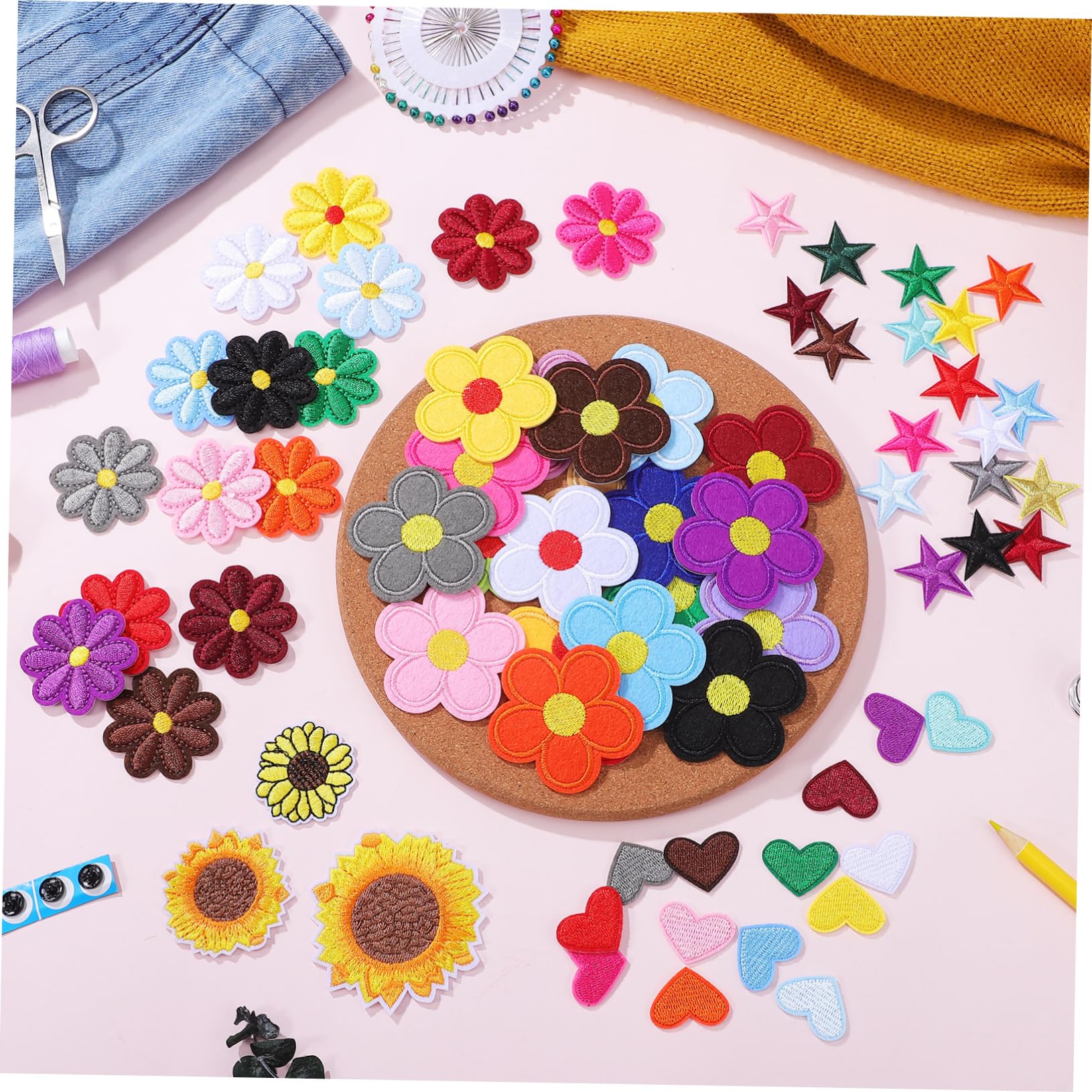 NUOBESTY 284pezzi Toppe Ricamate Patches Termoadesivi Per Riparazioni e Decorazioni Abbigliamento Borse e Applique Per Creatività e