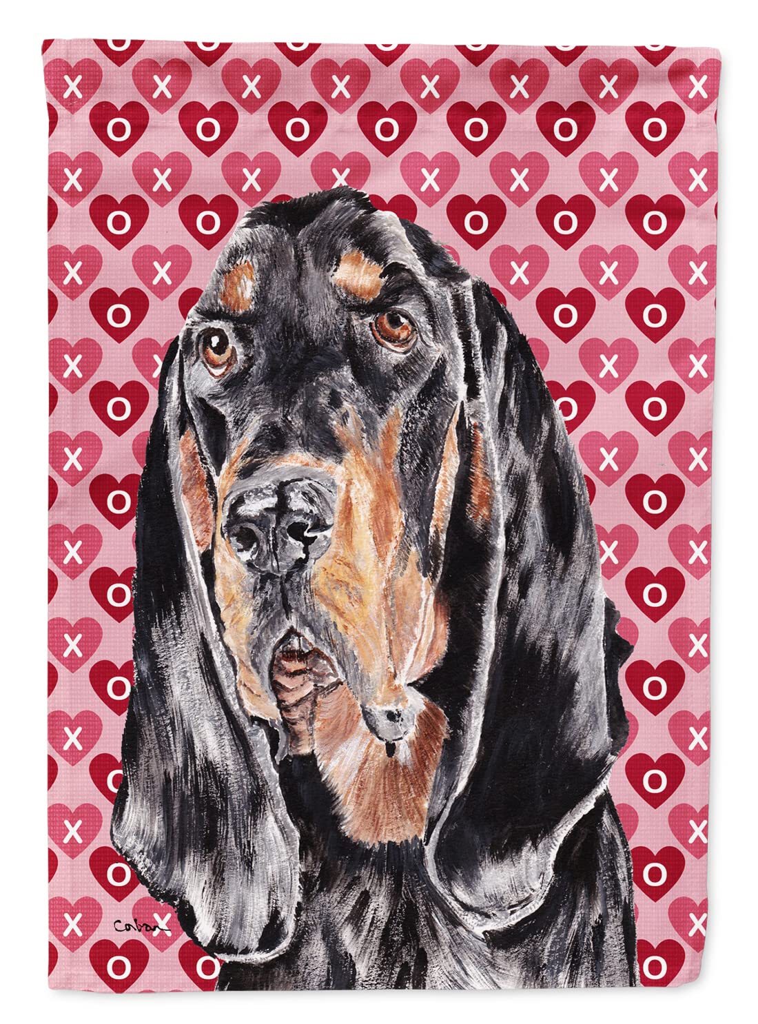 Drapeau Coonhound Valentin grand format pour célébrer l'amour de votre compagnon