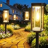 WdtPro Solar Pathway Lights Outdoor Waterproof, 2 Pack Outdoor Solar Lights for Yard with Reflector Cup, Auto On/Off, 15+ Hours Runtime, Solar Lighting for Yard Path Lawn Walkway Driveway, Warm White