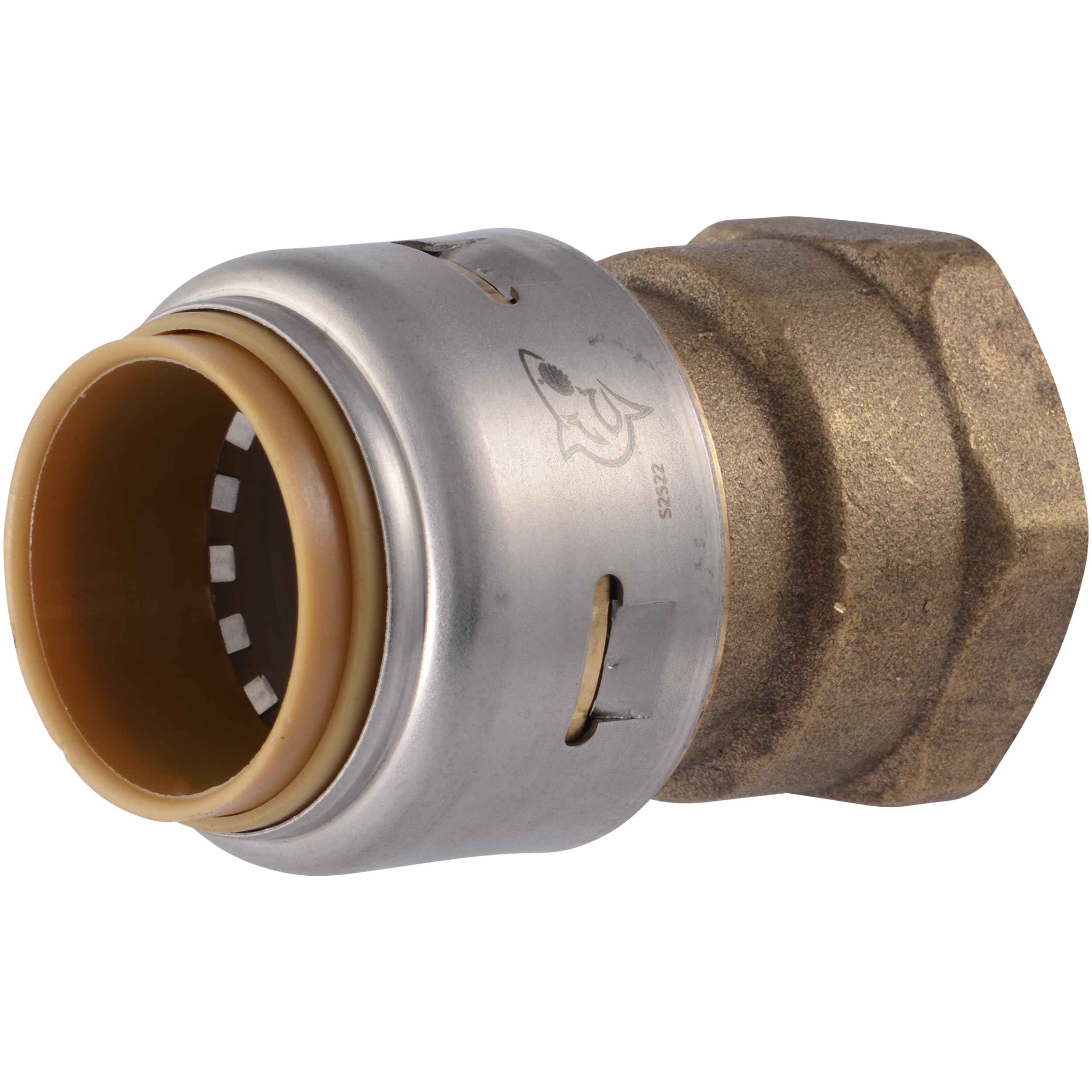 Max 3/4 x 3/4 Inch FNPT Adapter, Push To Connect Brass Plumbing Fitting, PEX Pipe, Copper, CPVC, PE-RT, HDPE, UR088A