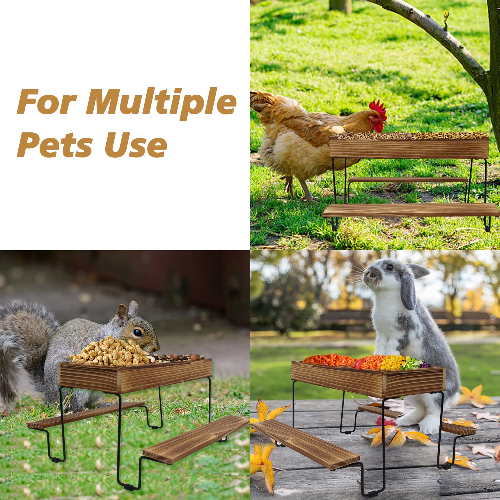 Backyard Essentials Wildtier-Futterstation – Für Vögel, Eichhörnchen, Kaninchen, Aus Stahl