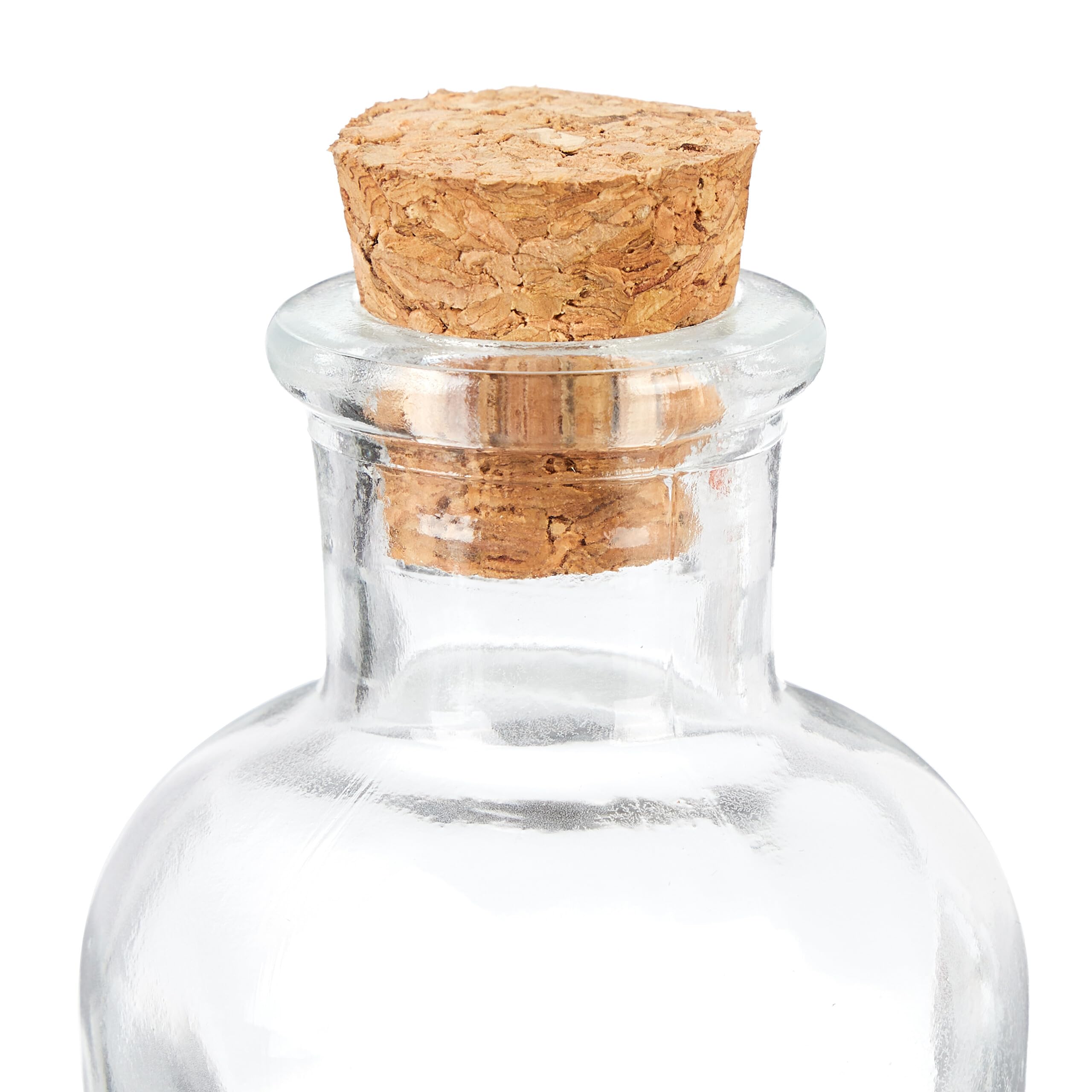 Relaxdays 30 Botellitas de Cristal, Mini Botellas con Corcho, 60 ml, para Rellenar, Decorativas, Transparente/Natural