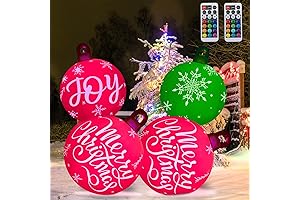 Jetec 2 Pcs 30 Inch Light Up PVC Inflatable Christmas Ball