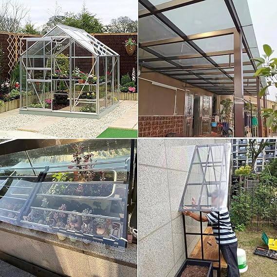 Polycarbonate Roofing Sheet Clear Polycarbonate Sheets,Roof Panels,Acrylic Plastic Sheet,Anti-UV Rainproof Greenhouse Shed Roof Sheet Garage Roofing Covers,Outdoor Awning,Glass Replacement,Easy to Cu