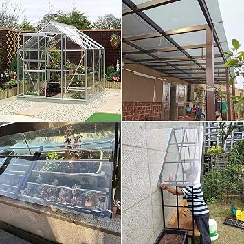 Polycarbonate Roofing Sheet Clear Polycarbonate Sheets,Roof Panels,Acrylic Plastic Sheet,Anti-UV Rainproof Greenhouse Shed Roof Sheet Garage Roofing Covers,Outdoor Awning,Glass Replacement,Easy to Cu