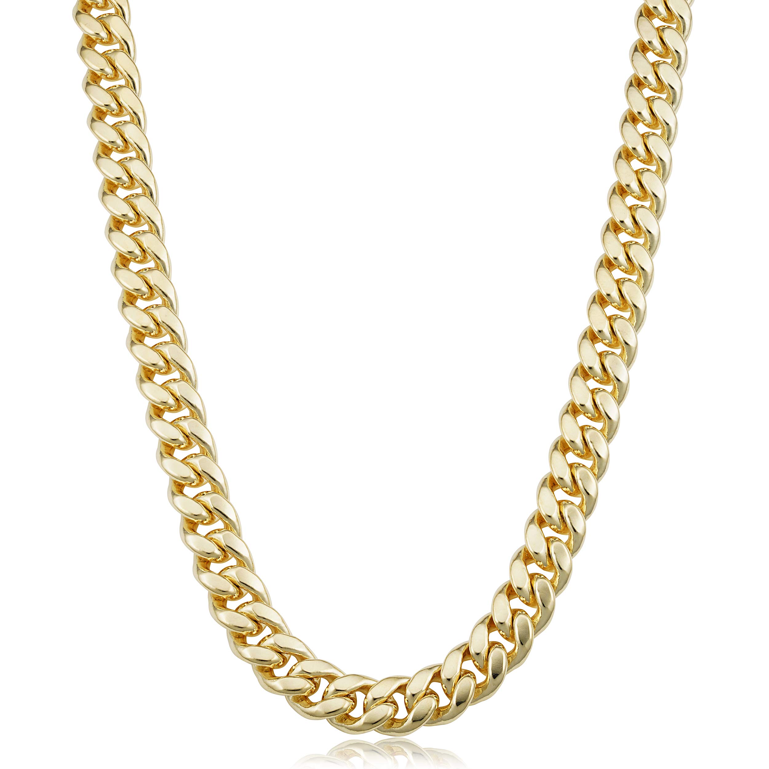 Miami - Catena a maglie cubane in oro 14 carati, 11,1 mm (61 o 66 cm) | Gioielli a maglie grandi da uomo, Metallo, Non conosciuto