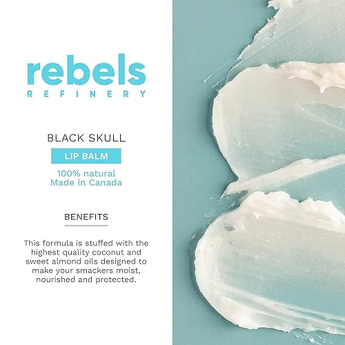 Rebels Refinery Paquete de 3 bálsamos labiales en forma de calavera, negro, menta, vainilla y maracuyá