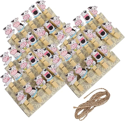 Paquete de 5 clips de fotos de madera con cuerdas, soportes decorativos para fotos, manualidades y pancartas, clips compactos y colgantes para disponible en Yaxa Guatemala