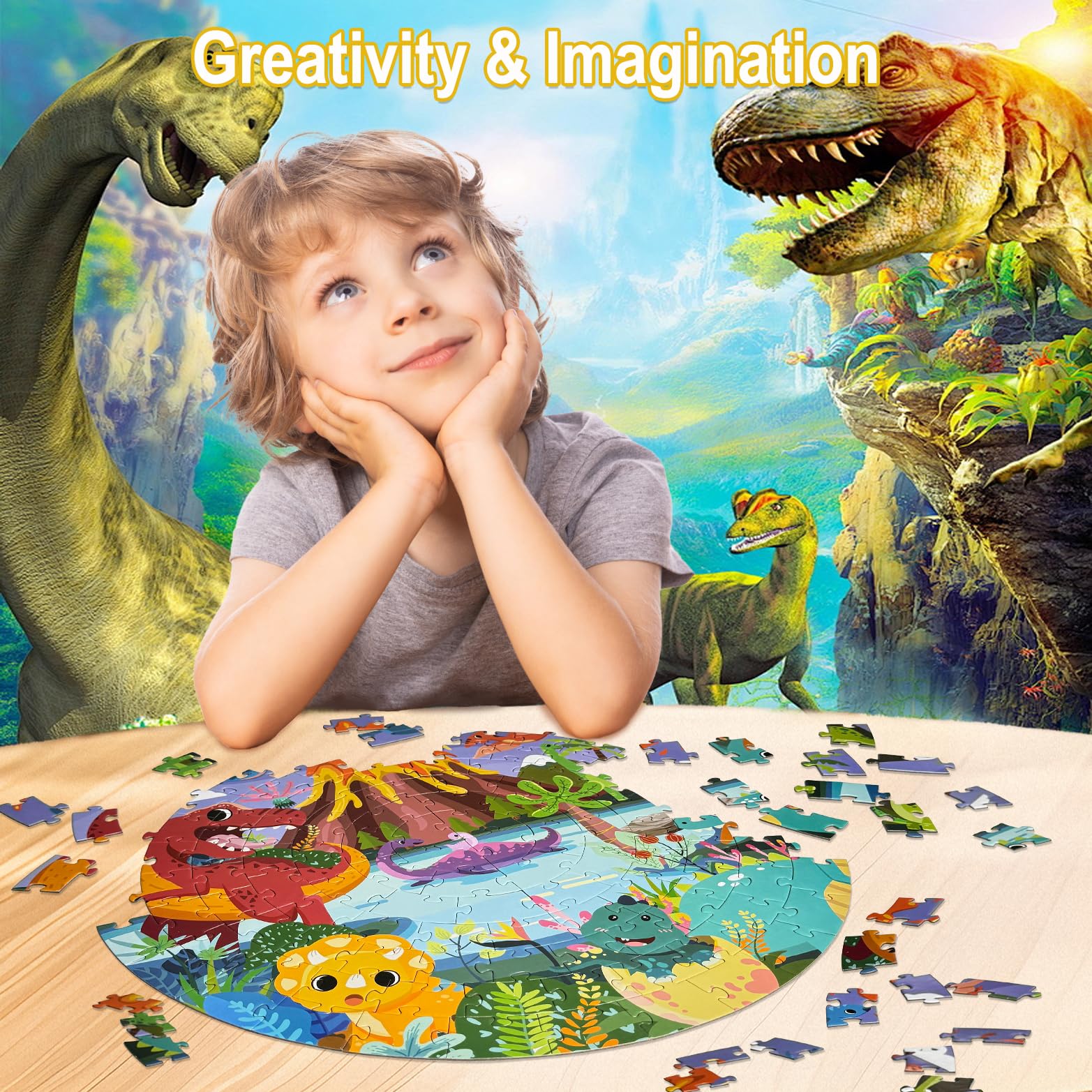 Puzzle En Bois 5 Thèmes Pour Enfants 3-8 Ans - Dinosaures, Espace, Animaux - 30 Pièces Par Puzzle - Éducatif Montessori