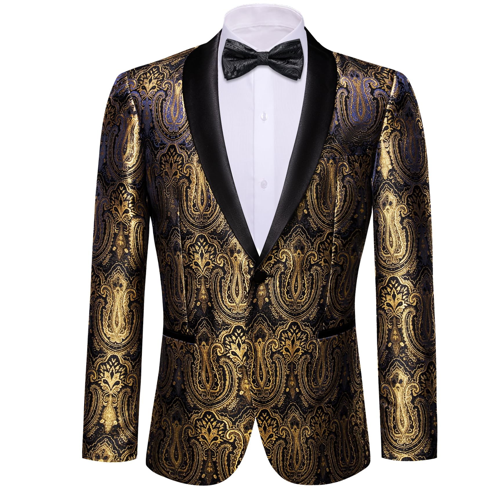 Barry.Wang Mens Floral Blazer Suit Jacket Notched Lapel Casual Sport Coat