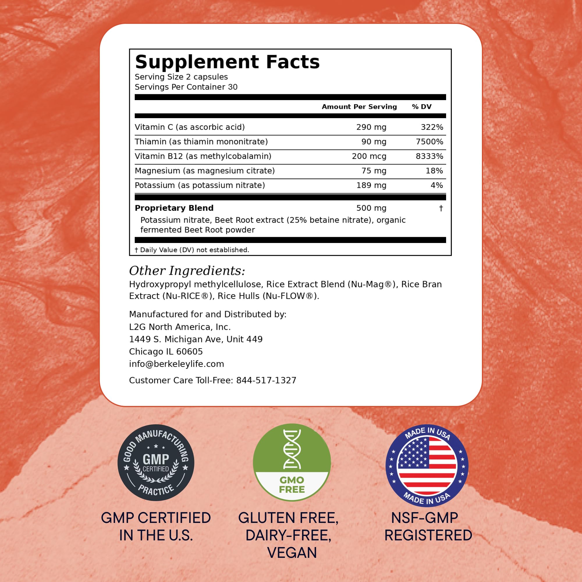 Berkeley Life Nitric Oxide Support Supplement - 30-Day Supply, 60 Count — Amazon image 6
