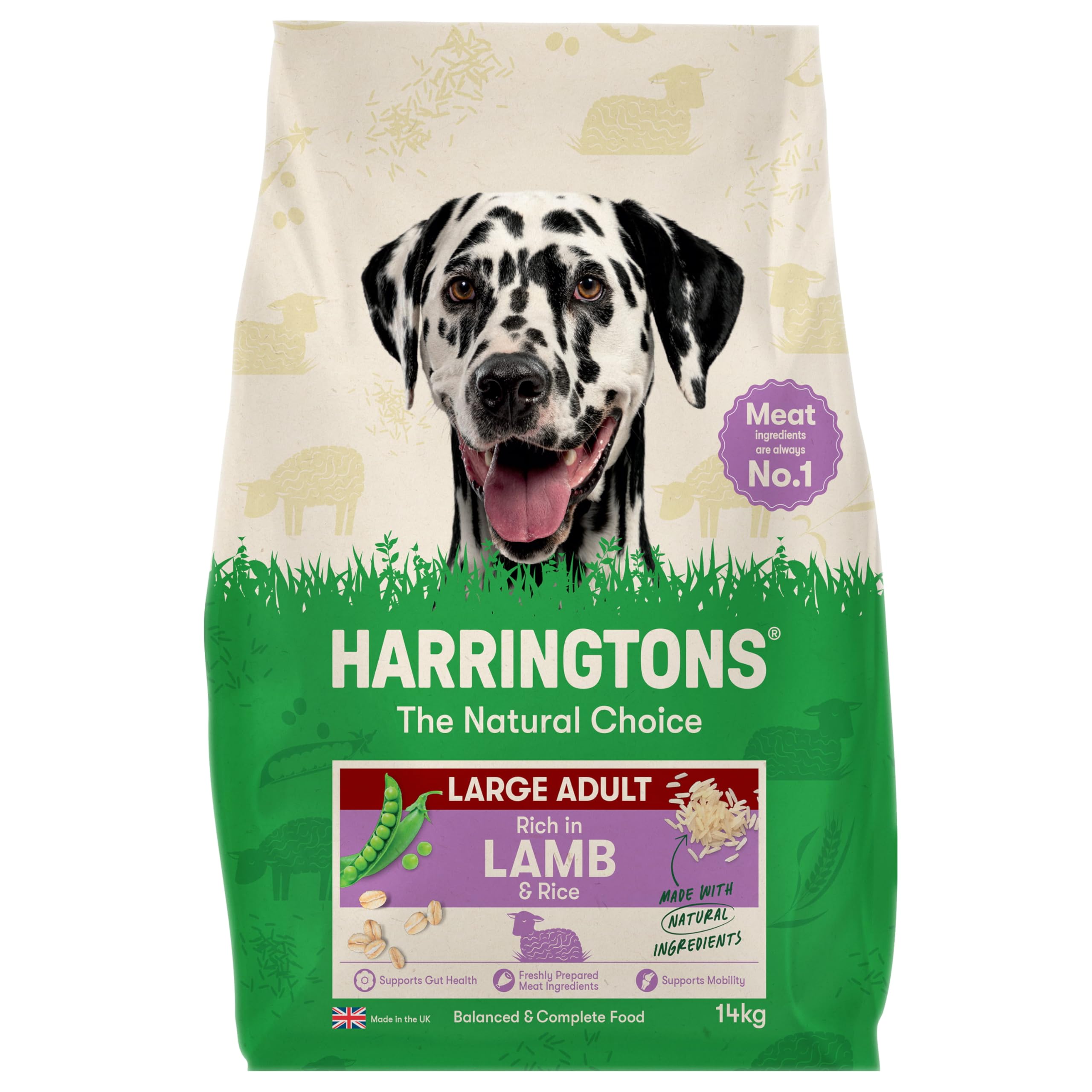 Harringtons Complete Large Breed Dry Adult Dog Food Lamb & Rice 14kg - Made with All Natural Ingredients (Packaging may vary)