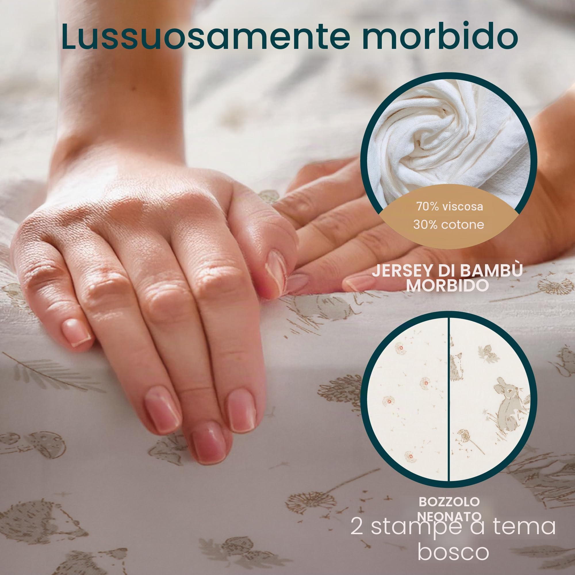 Tutti Bambini Lenzuola Culla Neonato (Confezione da 2) - Jersey di Bambù Morbido e Traspirante - Lenzuola con Elastico a Doppia Resistenza - Adatte a Materassi da 53x80 cm a 60x90 cm (Cocoon)