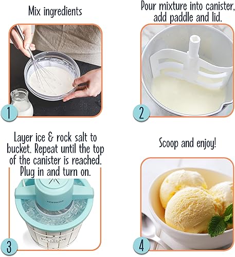 Miniatura 4 de Nostalgia Máquina eléctrica de helados, estilo salón, máquina de helado suave a la antigua, hace yogur o helado helado en cuestión de minutos,