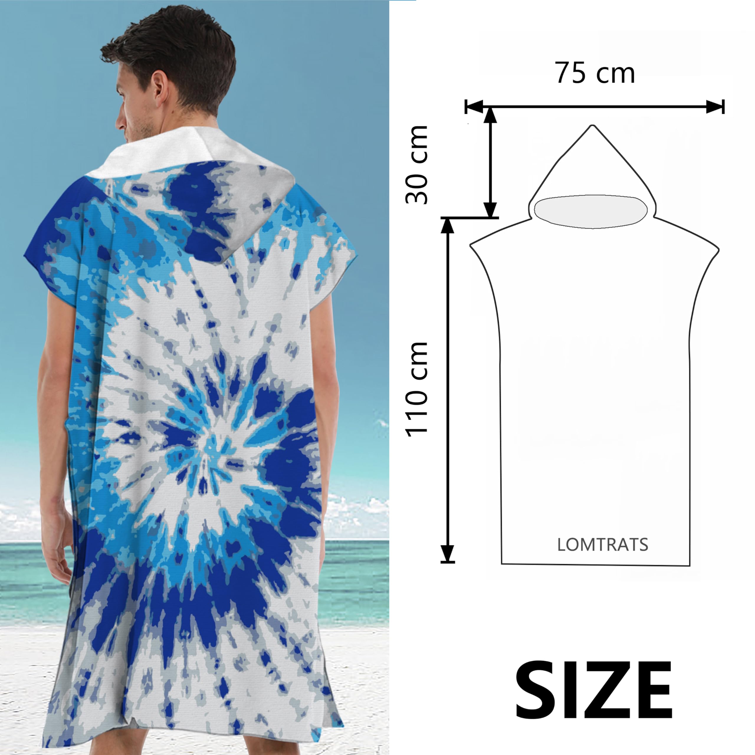 LOMTRATS Quick-drying Surf Poncho, Changing Towel, Bathrobe - Image 3