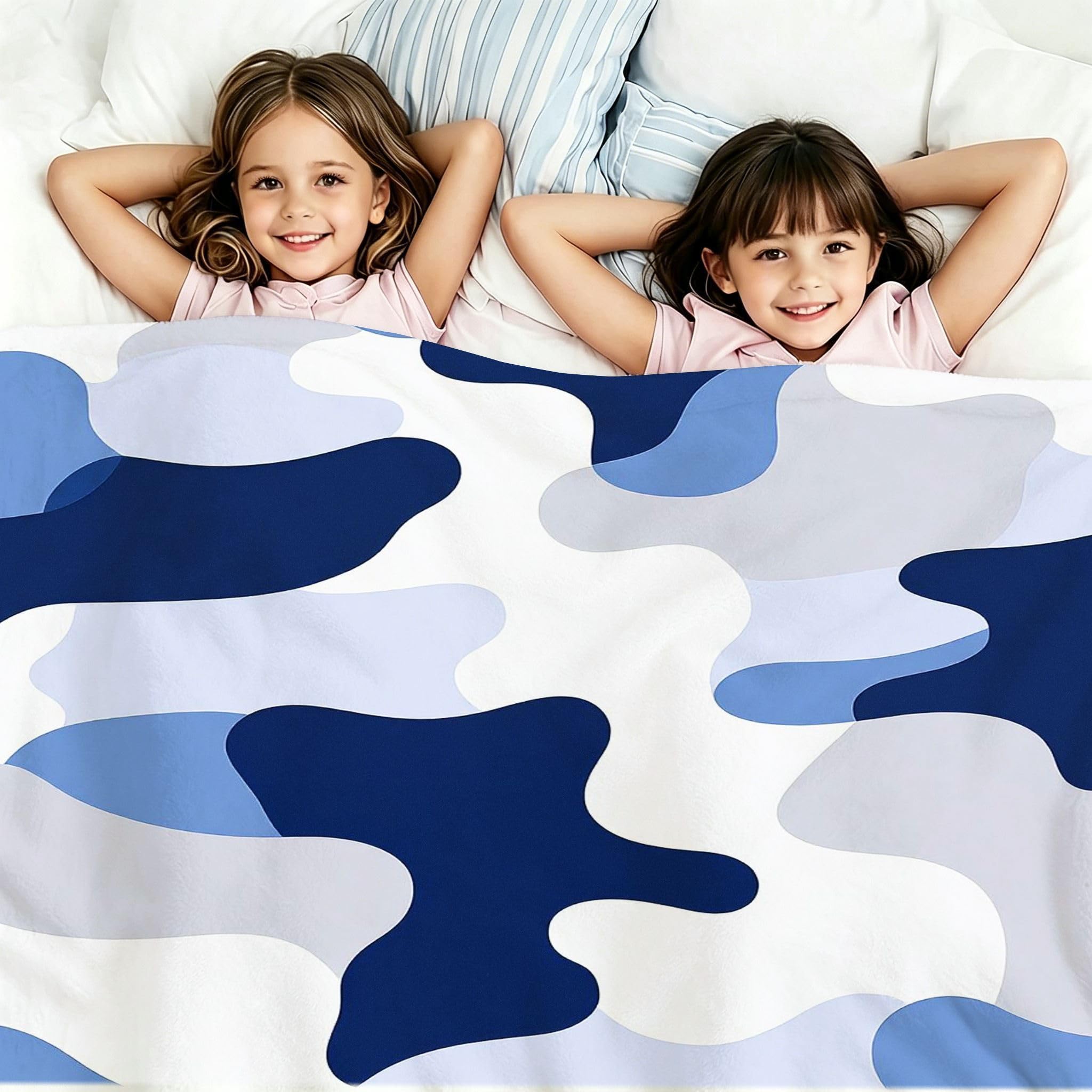 Wärme Dick Fleecedecke 220X240 cm Blaues Camouflage-Muster, ZQ786