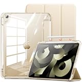 Compatible with iPad Air 11 inch Case M2 2024 / M3 2025, iPad Air 7th/6th/5th/4th Generation Case 10.9 inch with Clear Back Shockproof with Pencil Holder (Starlight)