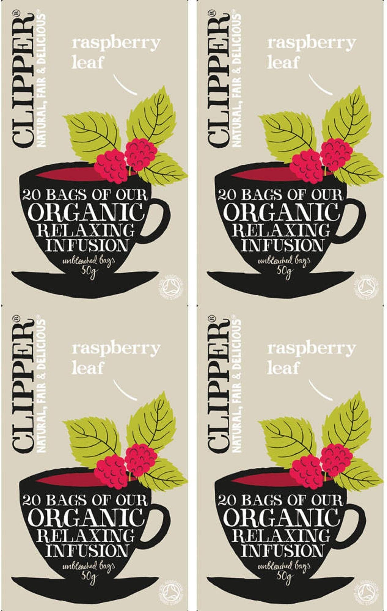Clipper Organic Raspberry Leaf Tea 20 Bag (Pack of 4)