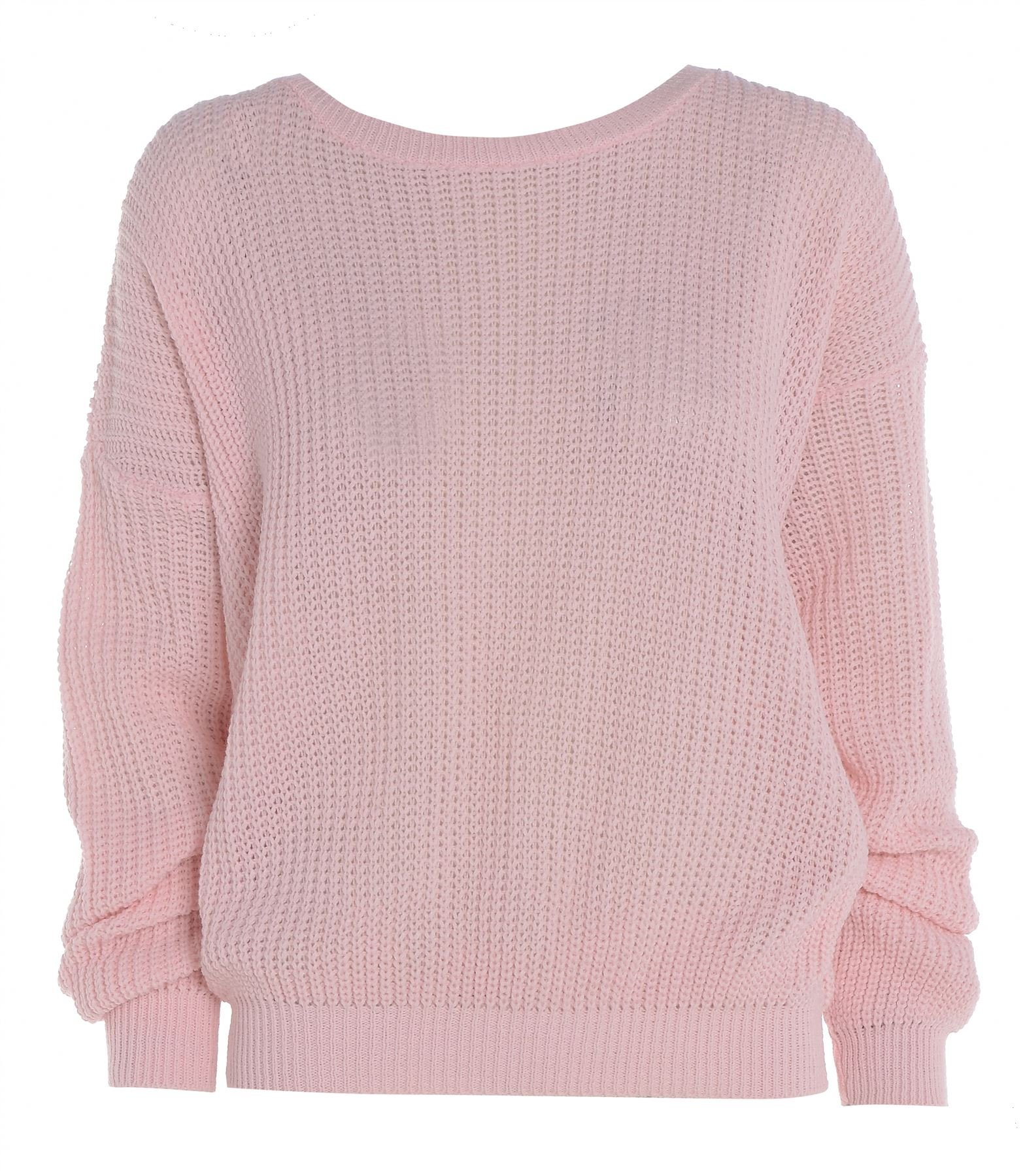 PLAIN COLOUR BAGGY JUMPER, Baby Pink, UK 12-14