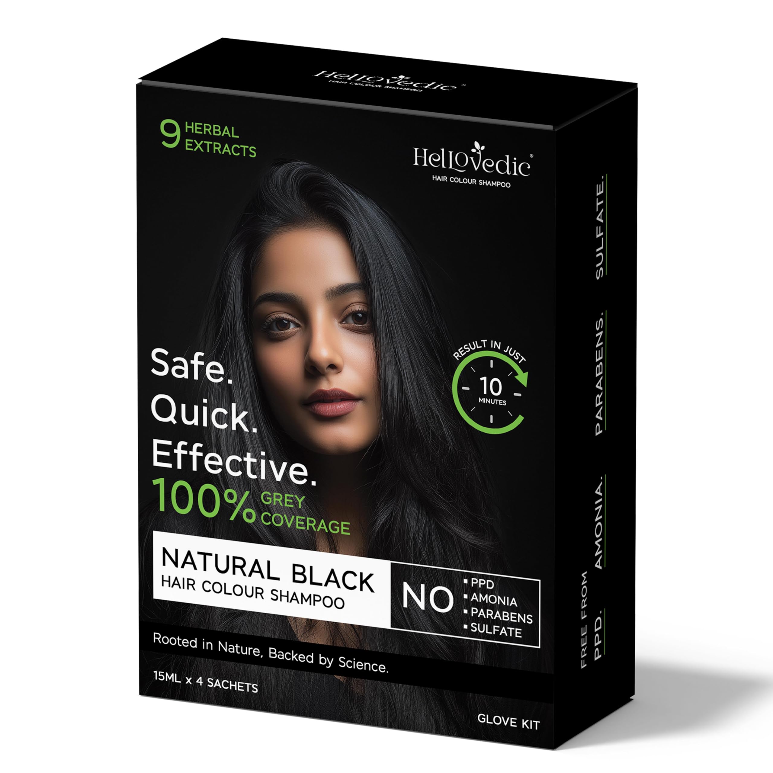 Hair Colour Shampoo, Ammonia-Free PPD-Free, Natural Herbal Formula, Grey Coverage, With Argan Oil, Almond Oil, Hyaluronic Acid, Enriched with 9 Herbs-image-38