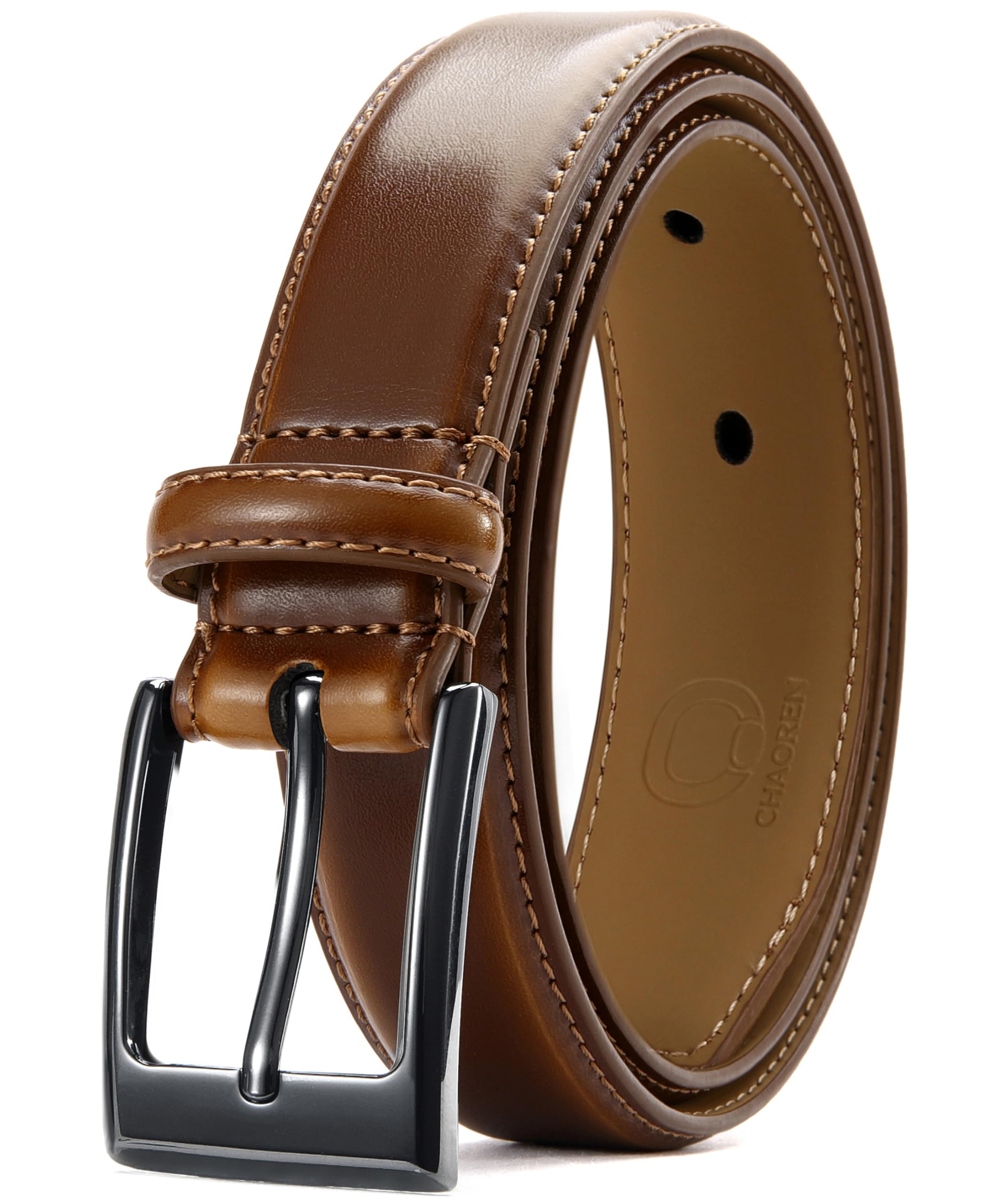 CHAOREN 30mm Ledergürtel Herren, Herren Gürtel Leder für Business Anzug | Formelle Anlässe Anzuggürtel, Solide Schnalle, Hochwertiger Leder, Geschenkbox, Klassischer Jeansgürtel, Freizeit Alltag