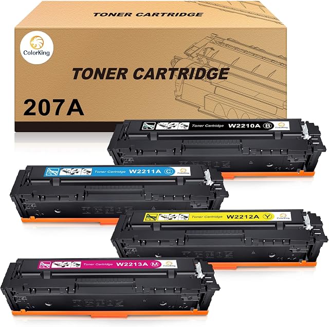 ColorKing Compatible Toner Cartridge Replacement for HP 207A 207X Color Laserjet Pro MFP M283fdw M282nw M283fdn M255dw M255nw W2210A W2211A W2212A W2213A (4 Pack Black Cyan Yellow Magenta, No Chip)