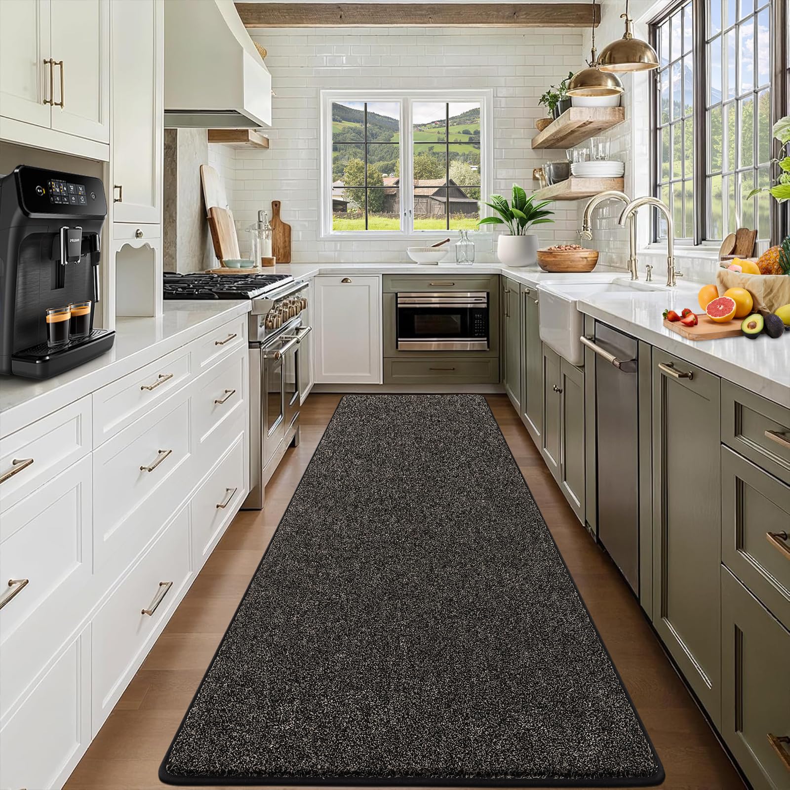 Enyhom Tappeto Cucina Antiscivolo Lavabile 80 x 200 cm, Moderno Lungo Tappeto Ingresso Interno Super Assorbente Tappeto Corridoio, Morbido Tappeto Passatoia Cucina per Corridoio, Salotto, Ingresso