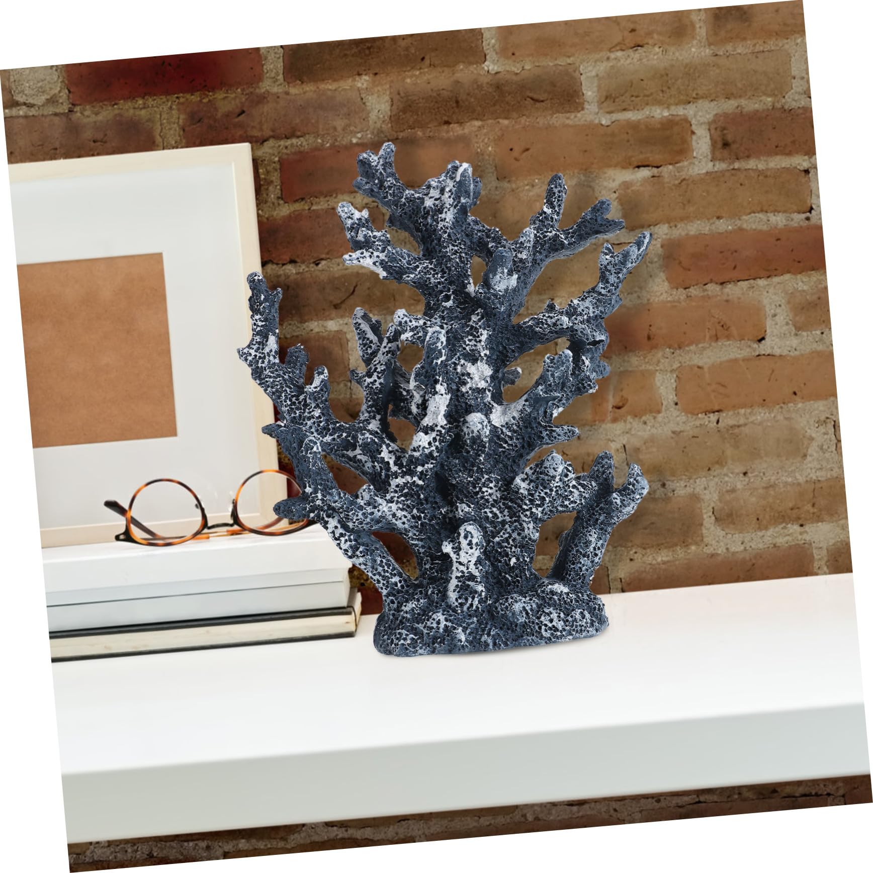TOPBATHY Adorno de Coral Artificial para Acuario y Pecera, Resina Azul