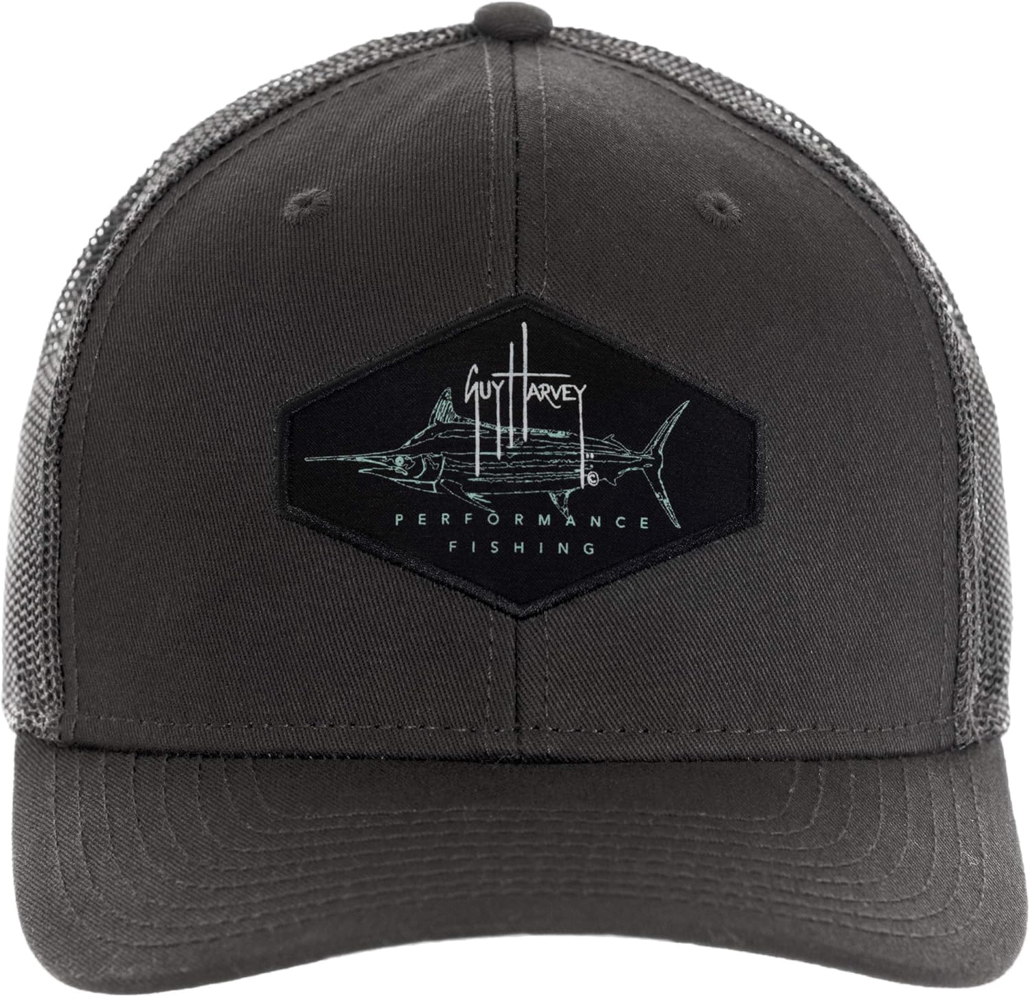 Guy Harvey Men's Sublimated Patch Trucker Hat grey One size