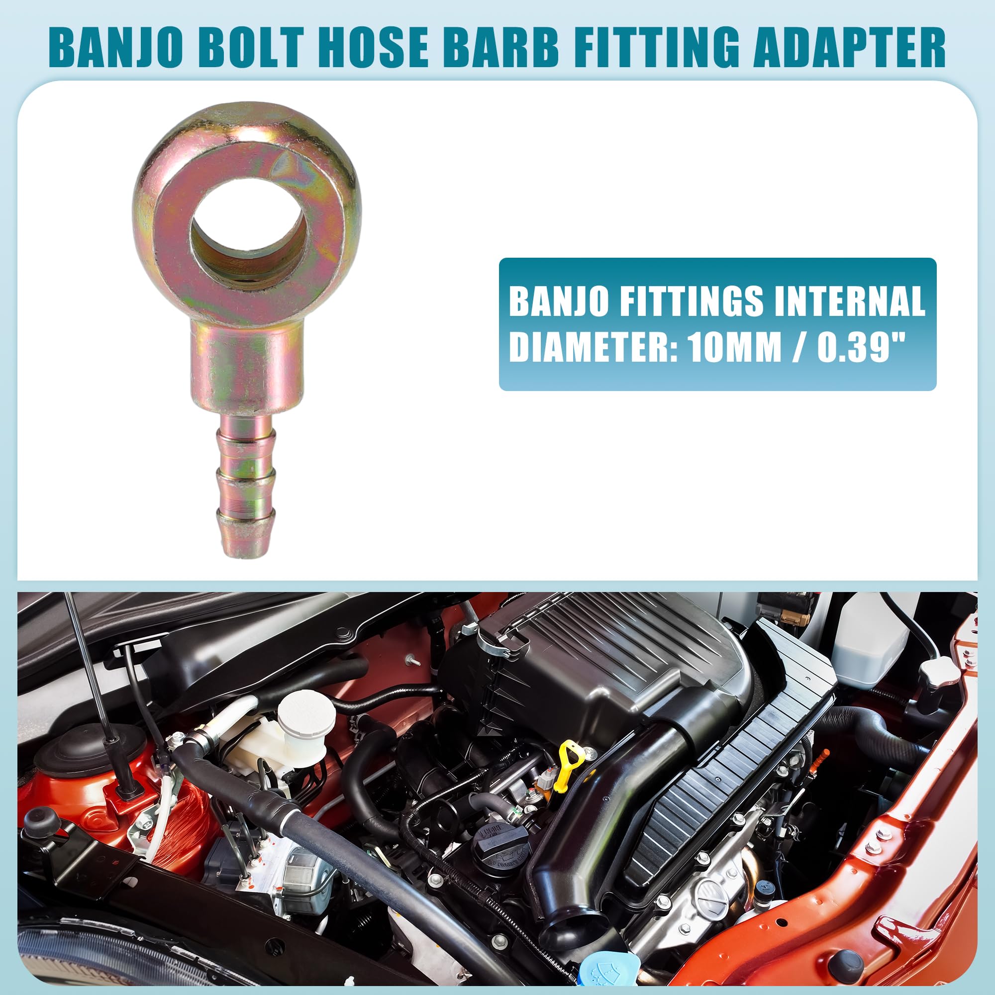 Adattatore Bullone Banjo 10mm Per Freni Auto E Moto - Set Di 2 Pezzi - Foto 4