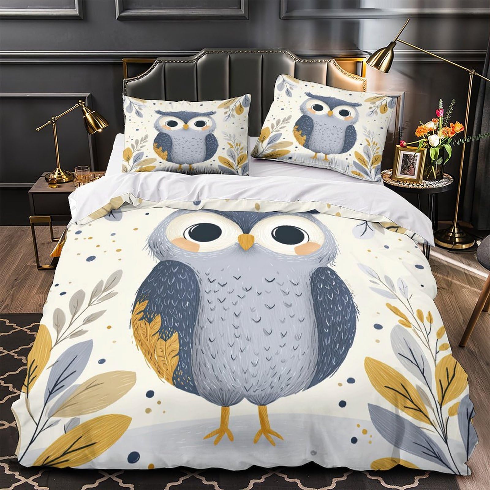 Housse de couette 200x200cm souris mignonne parure de lit microfibre imprimé 3D double