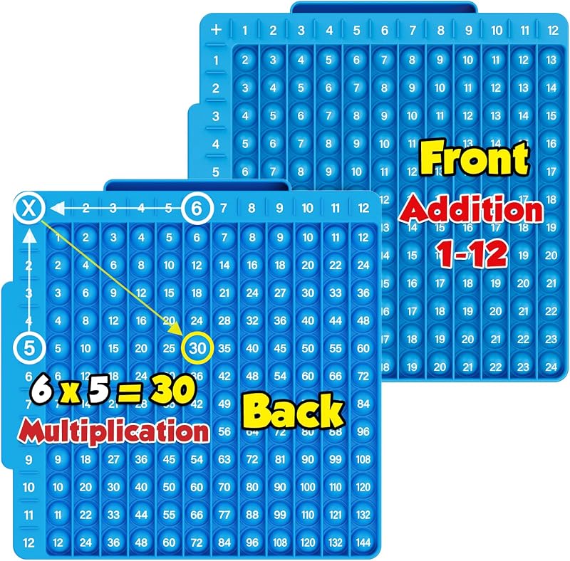 Math Board, Multiplication Game Board, 12x12 Math Manipulatives Game Board Multiplication,Division, Addition, Subtraction Games Toys for Kids, 1st, 2nd, 3rd, 4th, 5th, 6th Grade